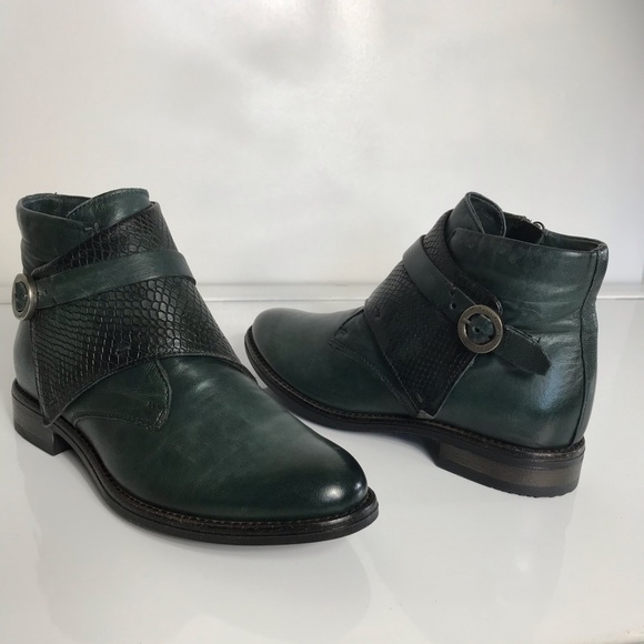 Miz Mooz Talbot Leather Buckle Ankle Boots - Picture 3 of 7